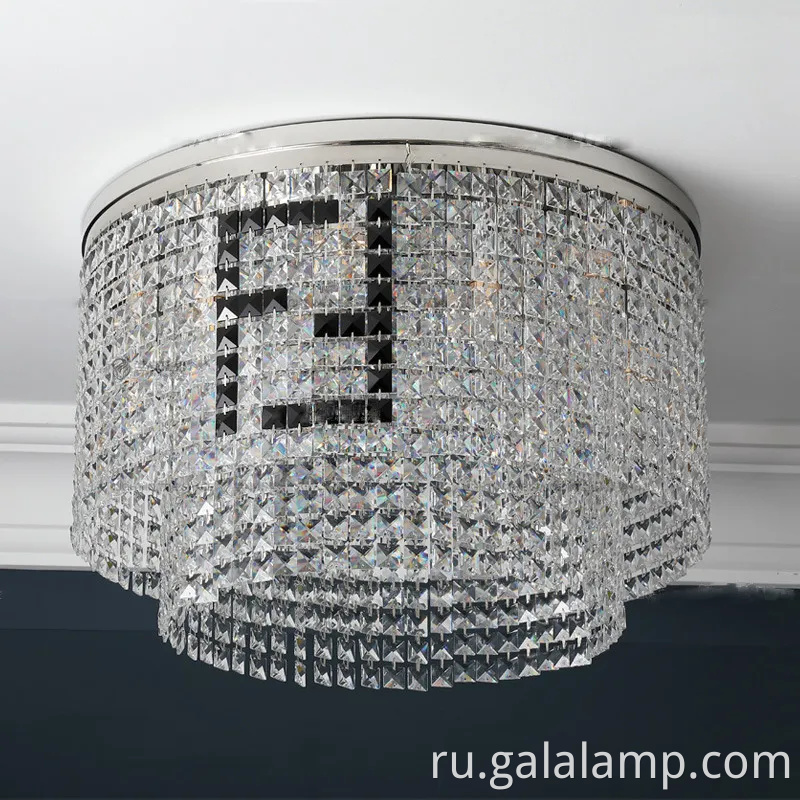 Элегантный современный хрустальный светодиодный потолочный свет для шикарных интерьеров